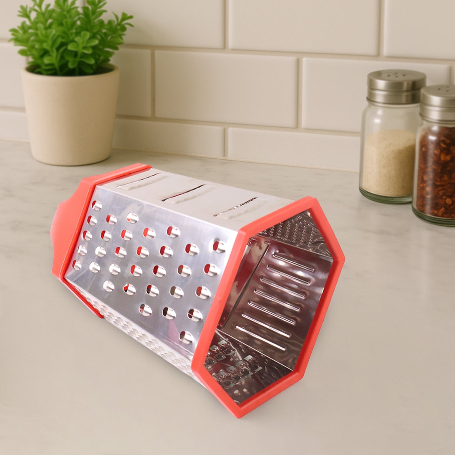 Supermom 7-in-1 Heavy Duty Stainless Steel Box Grater with Ergonomic Handle (1 Pc) Supermom 7-in-1 Heavy Duty Stainless Steel Box Grater with Ergonomic Handle (1 Pc)